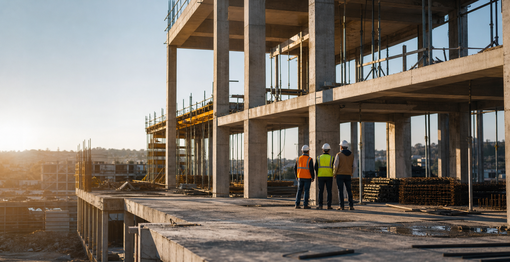 Commercial building structure under construction